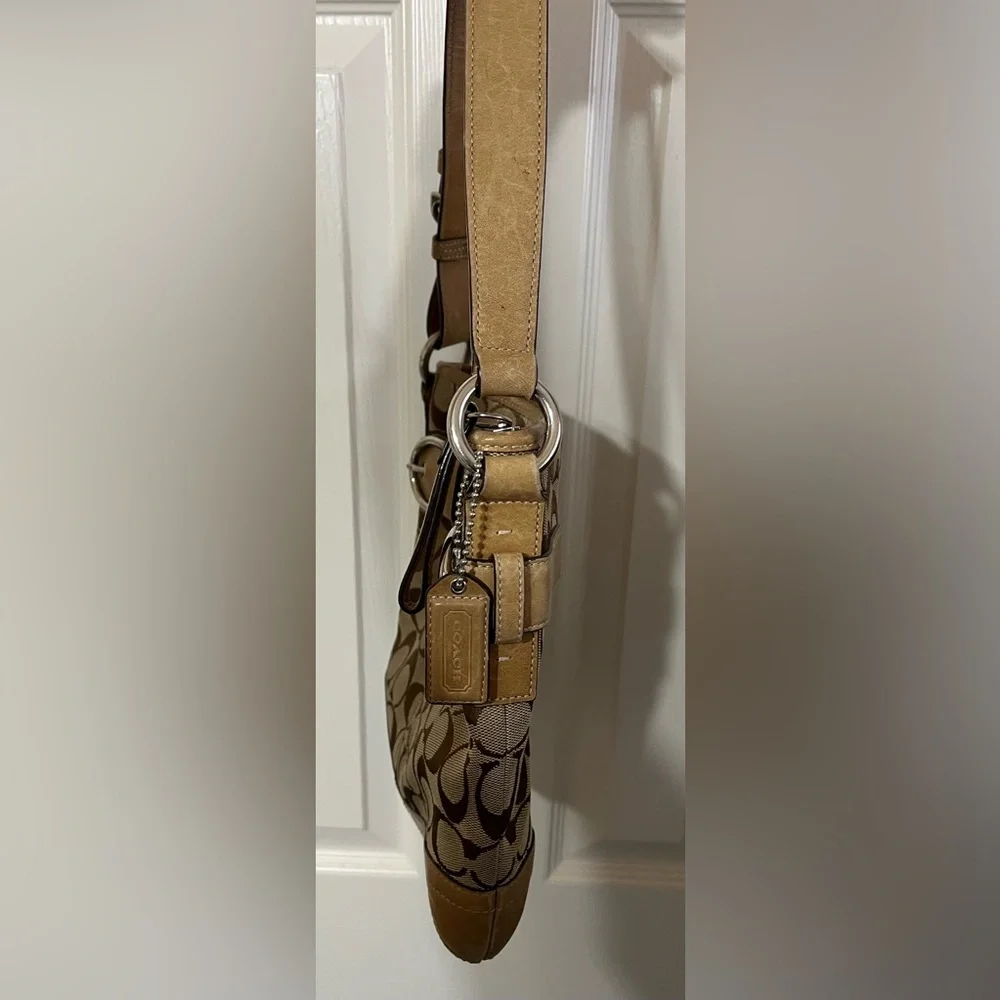 Coach Signature Brown and Tan Shoulder Bag - Picture 6 of 9